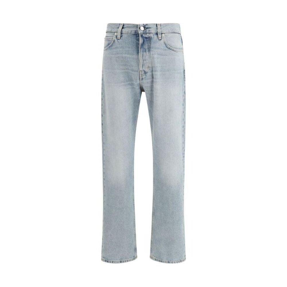 Haikure Cotton Straight-Leg Jeans Men Blue Bottoms